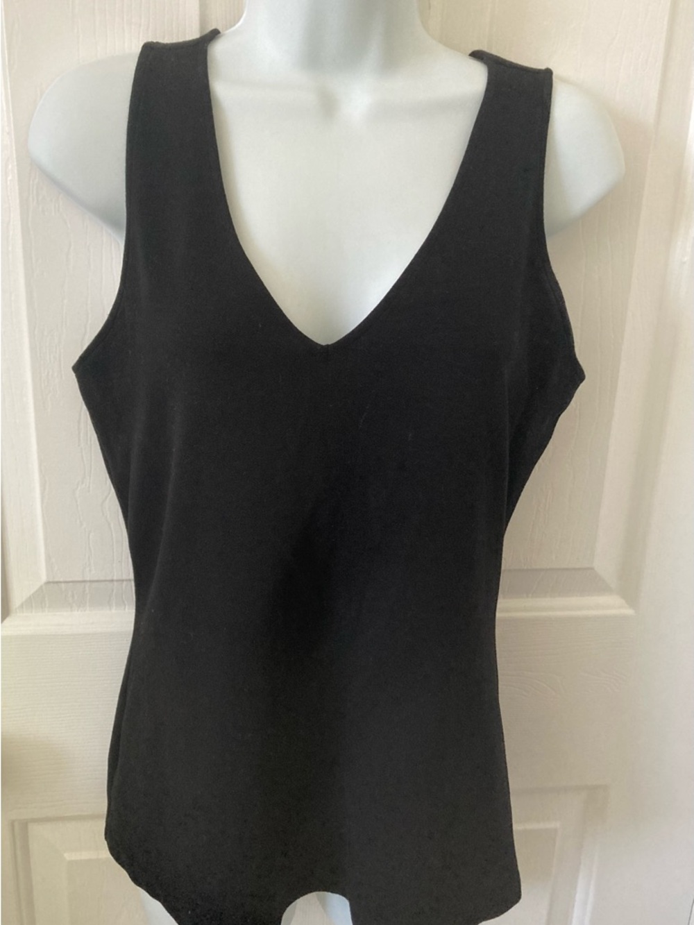 INC International Concepts Black V-Neck Tank Top